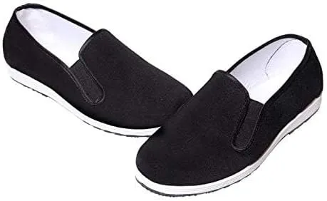 Martial Art Kung Fu Tai Chi Cotton Sole Canvas Chinese Traditional Shoes (Black, Adult, Men, 9.5, Numeric, US Footwear Size System, Medium)