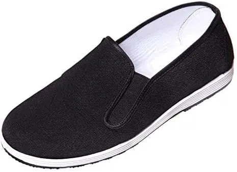 Martial Art Kung Fu Tai Chi Cotton Sole Canvas Chinese Traditional Shoes (Black, Adult, Men, 9.5, Numeric, US Footwear Size System, Medium)