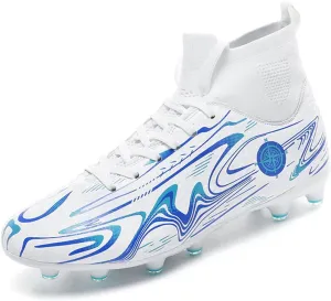 MEBAMY Kids Soccer Cleats Spikes Indoor: Comfortable High Ankle AG Youth Football Cleats Training Sneaker