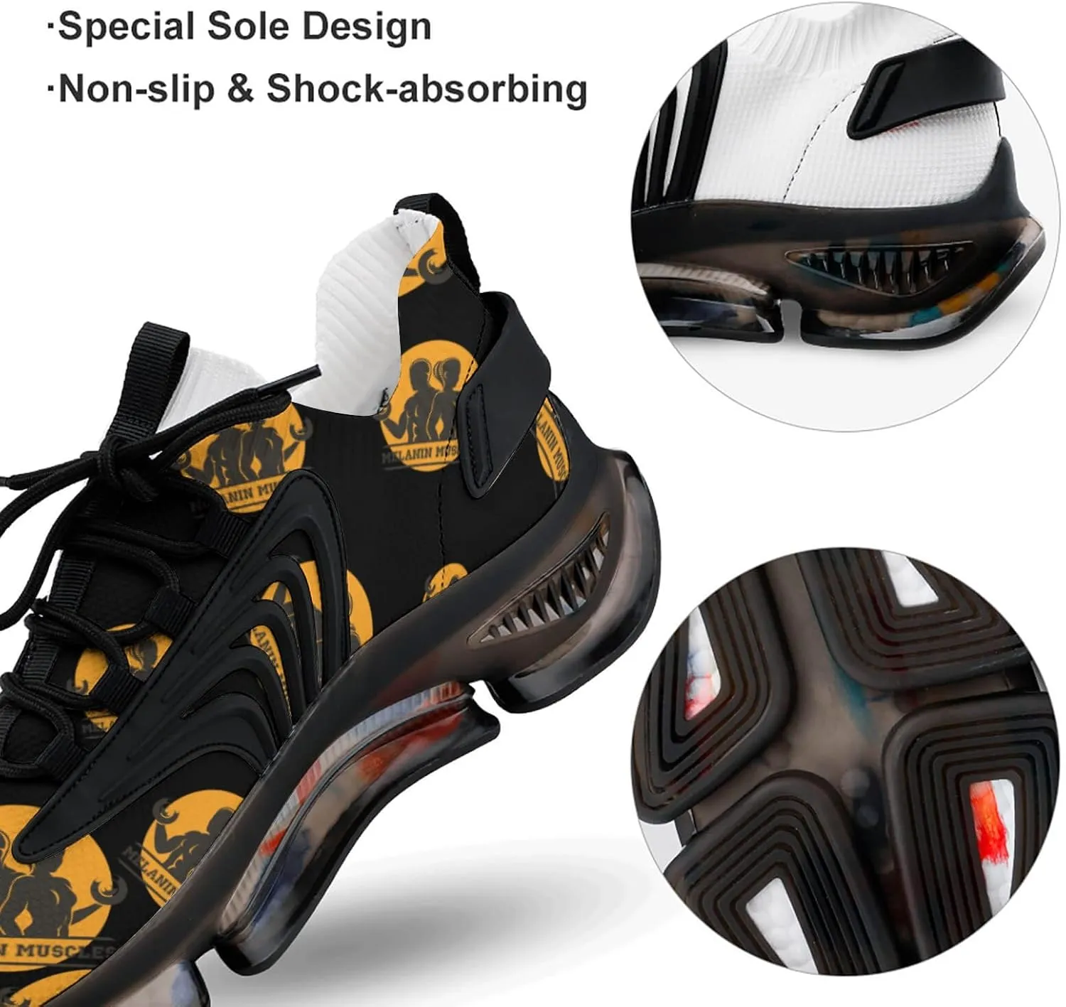 Melanin and Muscles Men's Running Shoes Lightweight Walking Shoe Breathable Sneaker