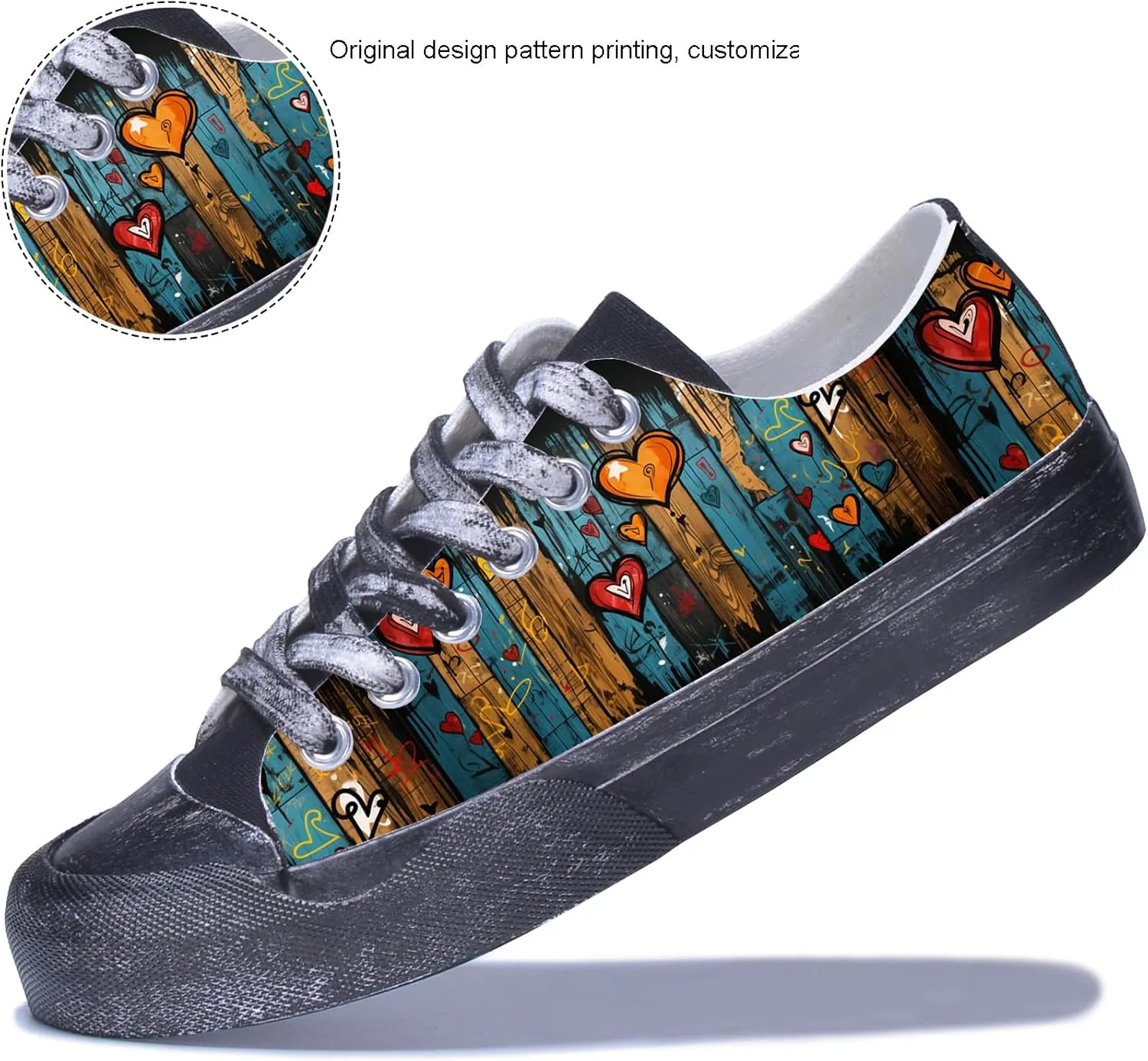 Men Skull Printed Shoes Custom Personalized Design Cool Print Low Top Fashion Sneakers for Teen Boys Girls Student Women Canvas Shoes Cosplay Classic Casual Shoes