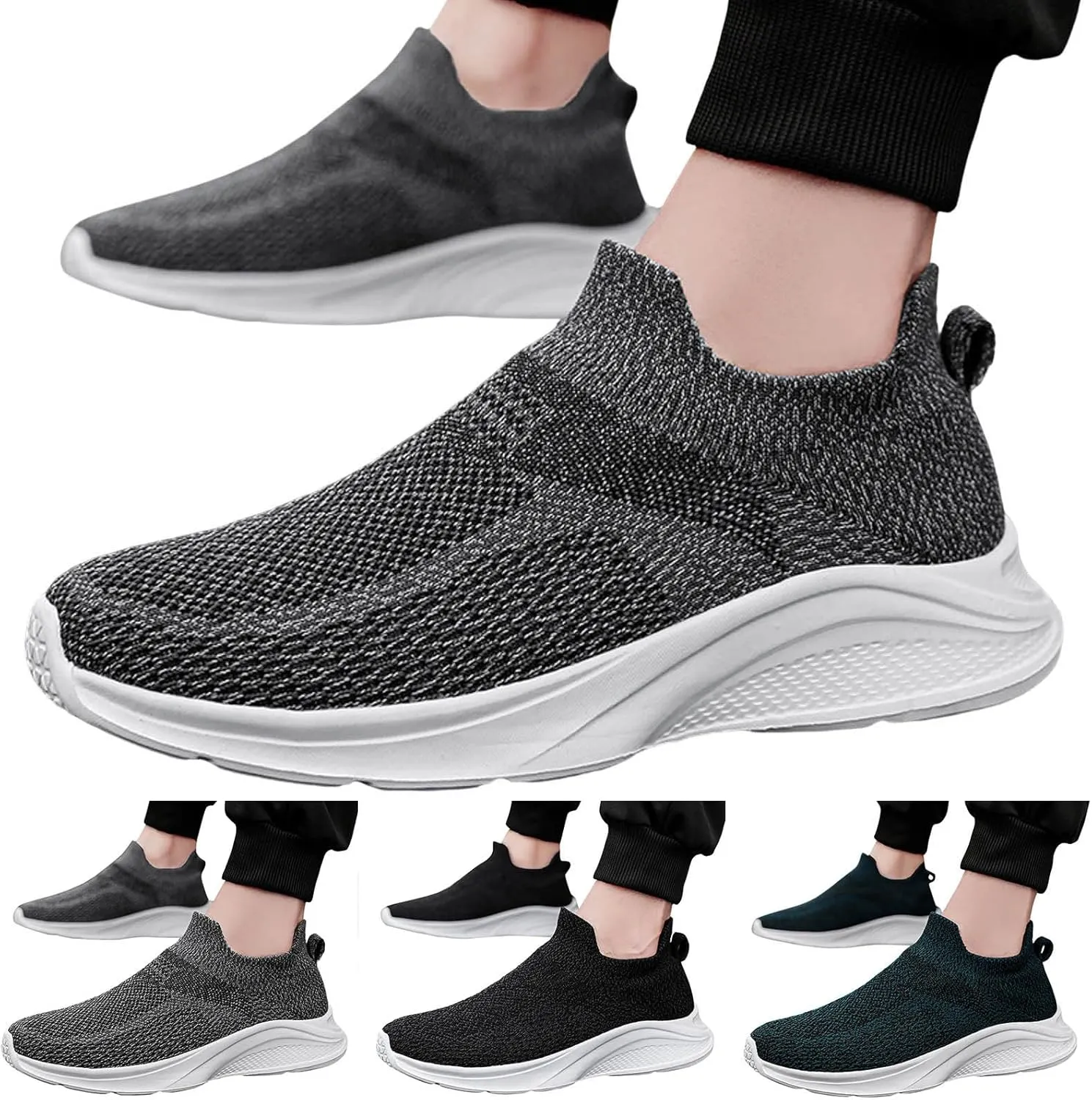 Men's City Streetwear Slip on Walking Shoes Breathable Mesh Lightweight Fashionable Design with Arch Support for All-Day Comfort Thick Sole in Walking & Casual Outings for Men
