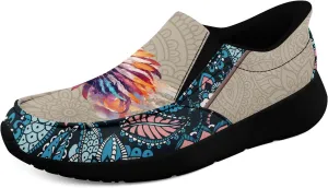 Men's Fashion Skull Canvas Shoes Women's Gothic Flower Slip-on Casual Sneaker Lightweight Breathable Summer Footwear