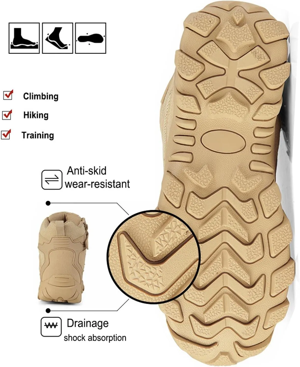 Men's LD Lightweight Hiking Boots Hunting Boots Work Boots Military Tactical Boots Combat Boots