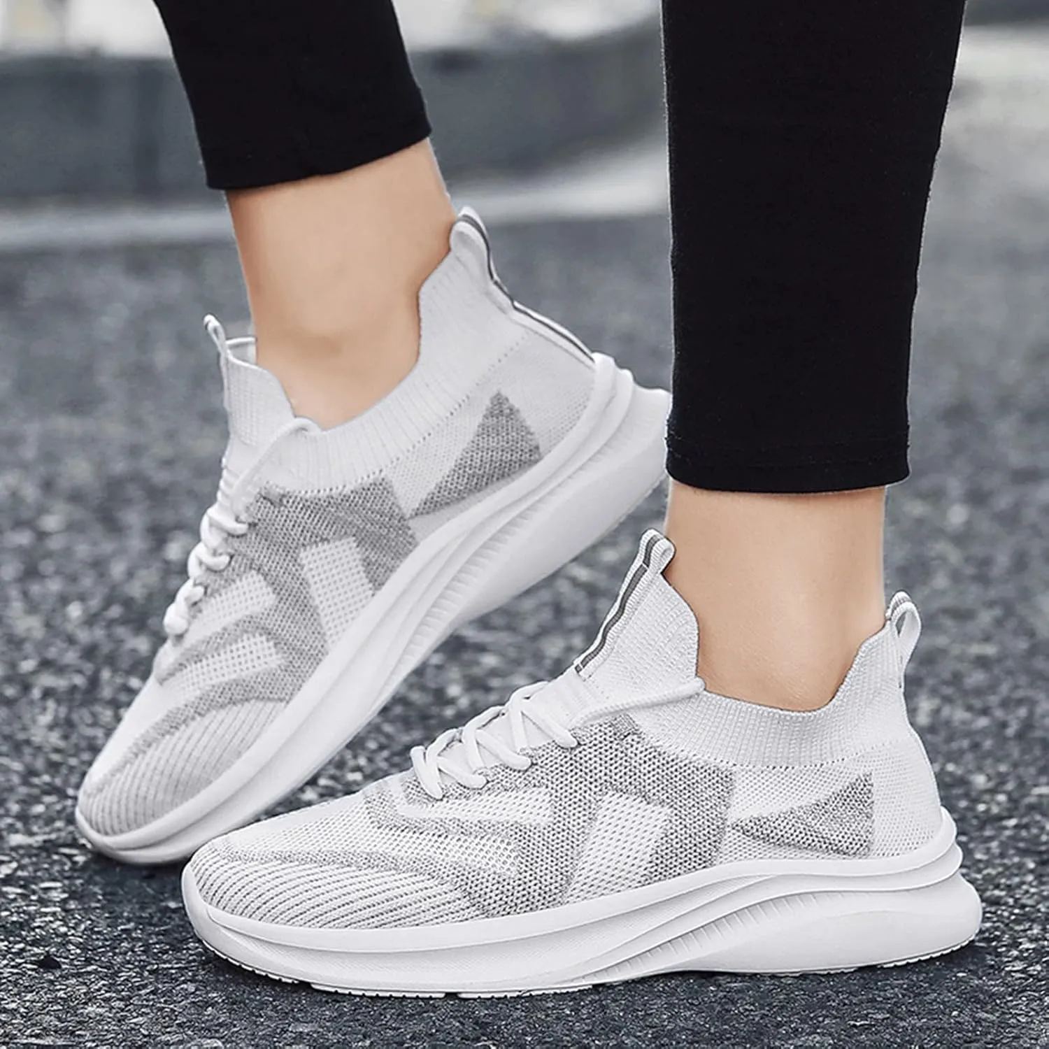Mens Lightweight Basket Shoes with Cushion Breathable Mesh Knit Arch Support Shoes for Men Mid Top Lace Up Soft Sole Walking Shoe Fashionalbe Gym Fitness Sneakers All Day Comfort