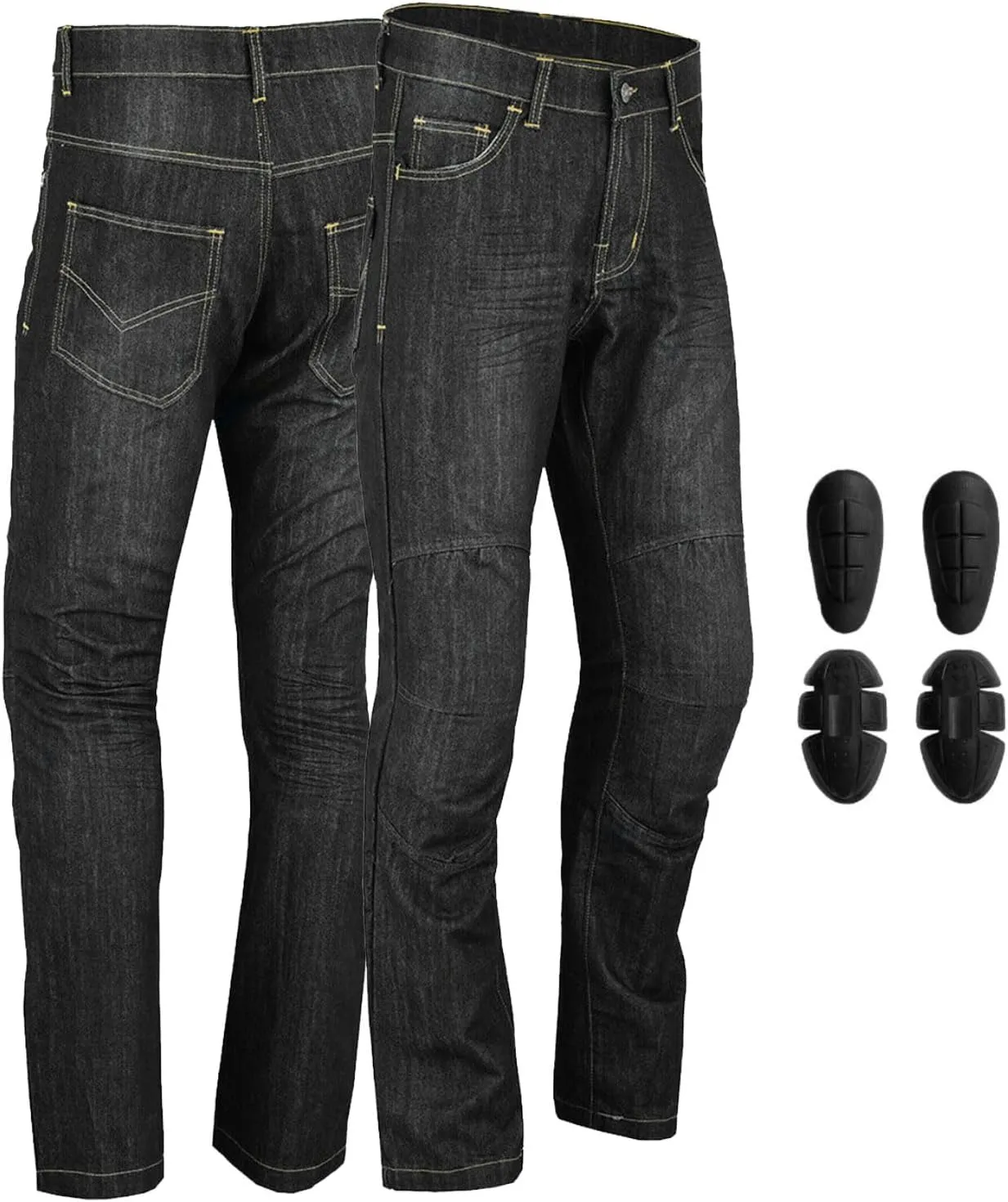 Mens Motorcycle Jeans Protective Motocross Denim Jeans Pants Reinforced Hip and Knee Safety with CE Removable Armor