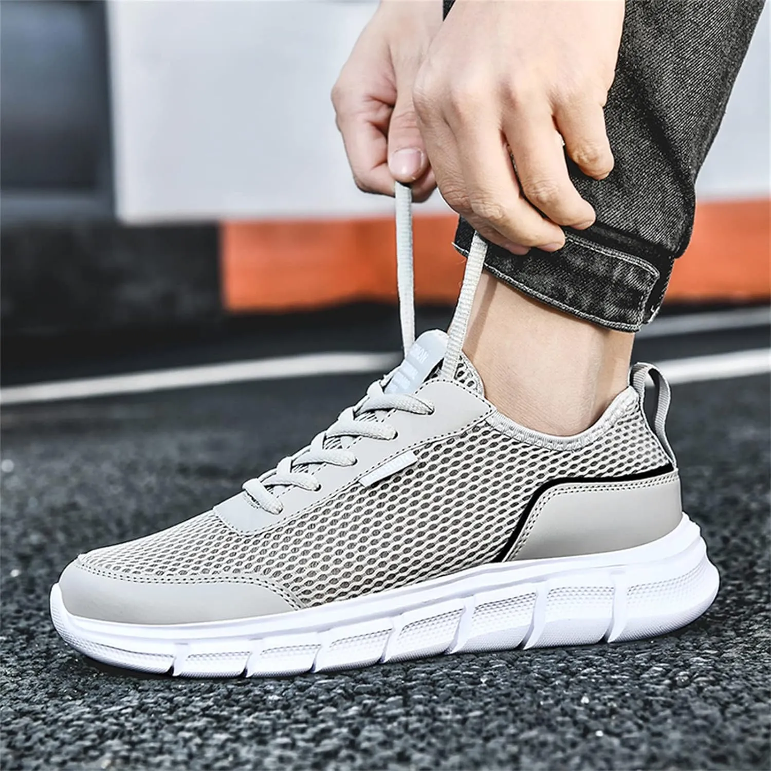 Men's Orthopedic Comfortable Lace Up Shoes Breathable Comfort Walking Shoe Memory Foam Versatile Shoes for Men