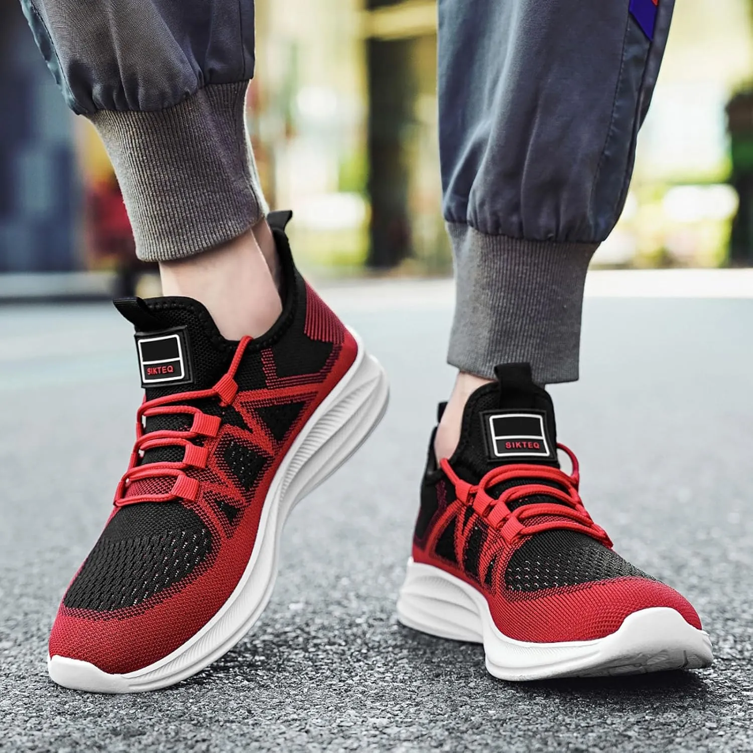Men's Reathable Stretch Canvas Shoes Breathable Elastic Fly Woven Mesh Sneaker Convenient Elderly Slip on Shoes