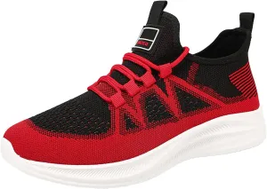 Men's Reathable Stretch Canvas Shoes Breathable Elastic Fly Woven Mesh Sneaker Convenient Elderly Slip on Shoes