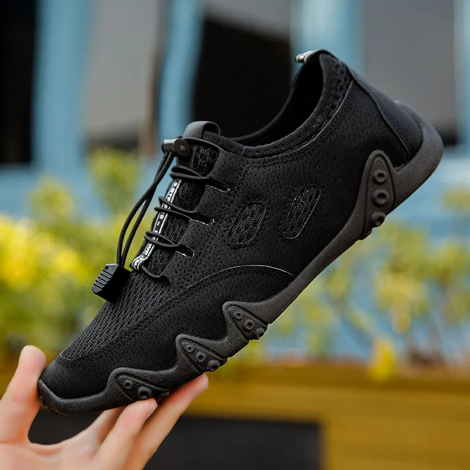 Mens Running Shoes Non-Slip Barefoot Footwear Wading Sneakers Slip On Platform Casual Trainers Comfortable Sneaker Mesh Lightweight Breathable Outdoor Shoes