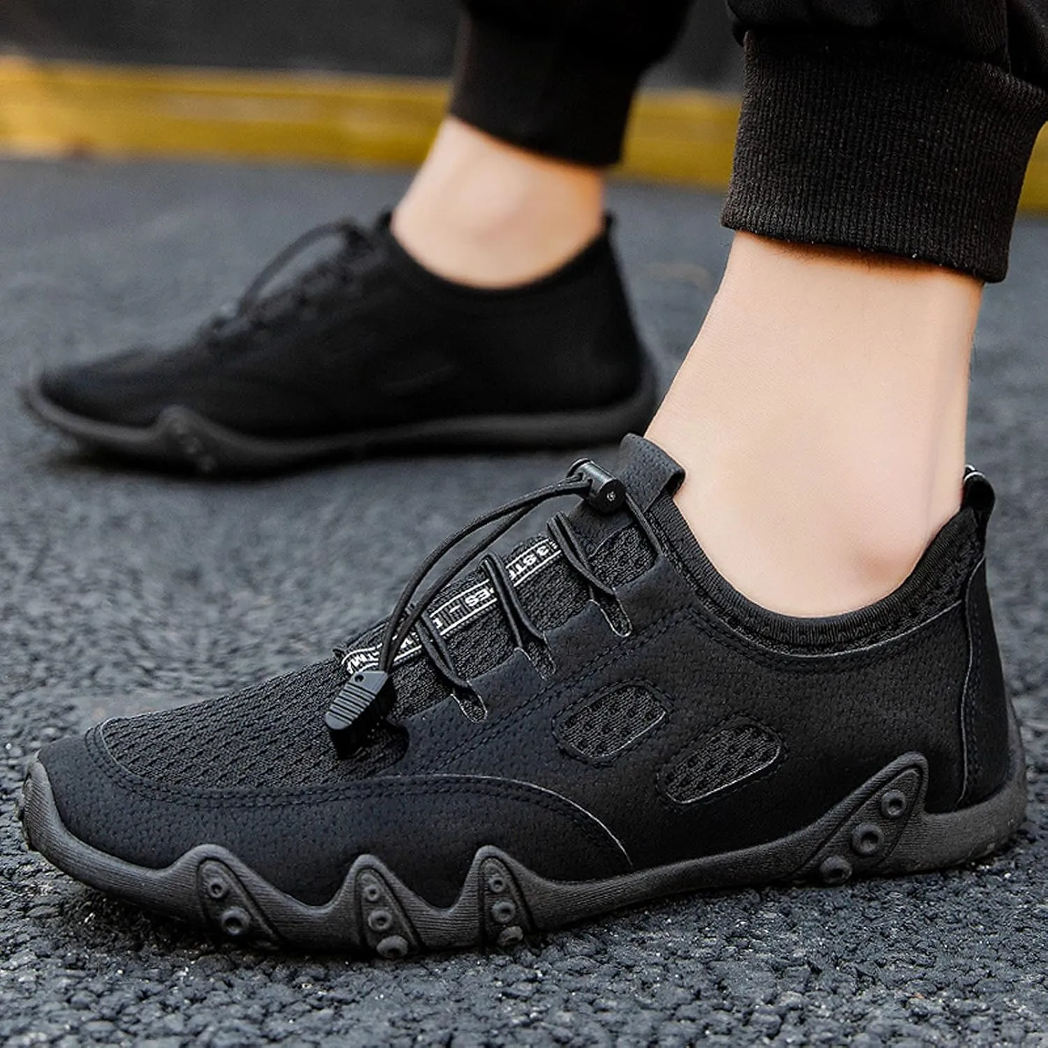 Mens Running Shoes Non-Slip Barefoot Footwear Wading Sneakers Slip On Platform Casual Trainers Comfortable Sneaker Mesh Lightweight Breathable Outdoor Shoes