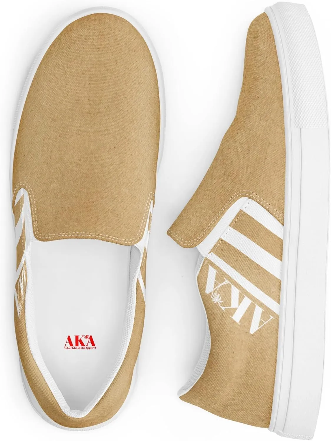 Men's Slip-On Casual Shoes | Fashion Canvas Sneakers for Daily Styling | Sand Print | Loafers for Men, Sand Print, Gold, US Size 10
