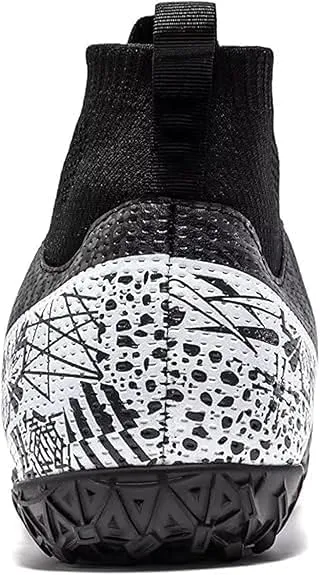 Men's Soccer Shoes High-Tops Lace-Up Non-Slip Spikes Indoor Football Futsal TF Turf Cleats