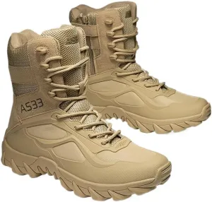 Men's Trendy High Top Hiking Boots, Comfy Non Slip Lace Up Durable Casual Shoes for Men's Outdoor Activities