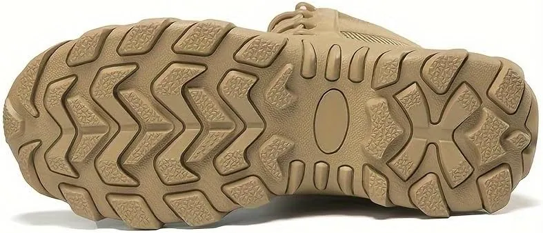 Men's Trendy High Top Hiking Boots, Comfy Non Slip Lace Up Durable Casual Shoes for Men's Outdoor Activities