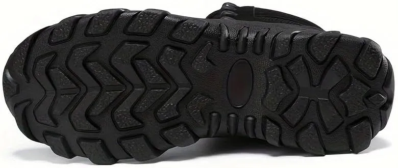 Men's Trendy High Top Hiking Boots, Comfy Non Slip Lace Up Durable Casual Shoes for Men's Outdoor Activities