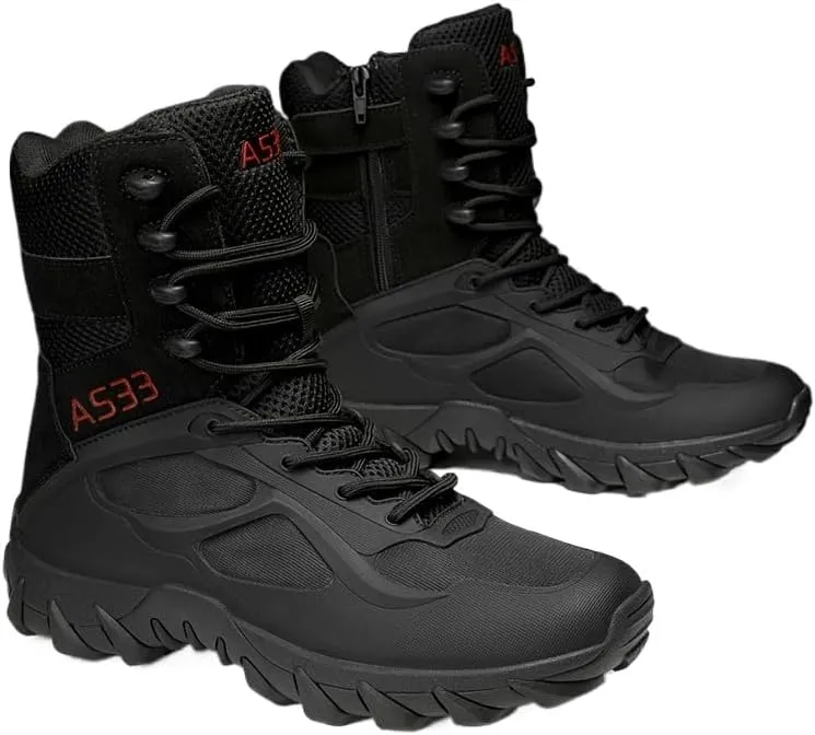 Men's Trendy High Top Hiking Boots, Comfy Non Slip Lace Up Durable Casual Shoes for Men's Outdoor Activities