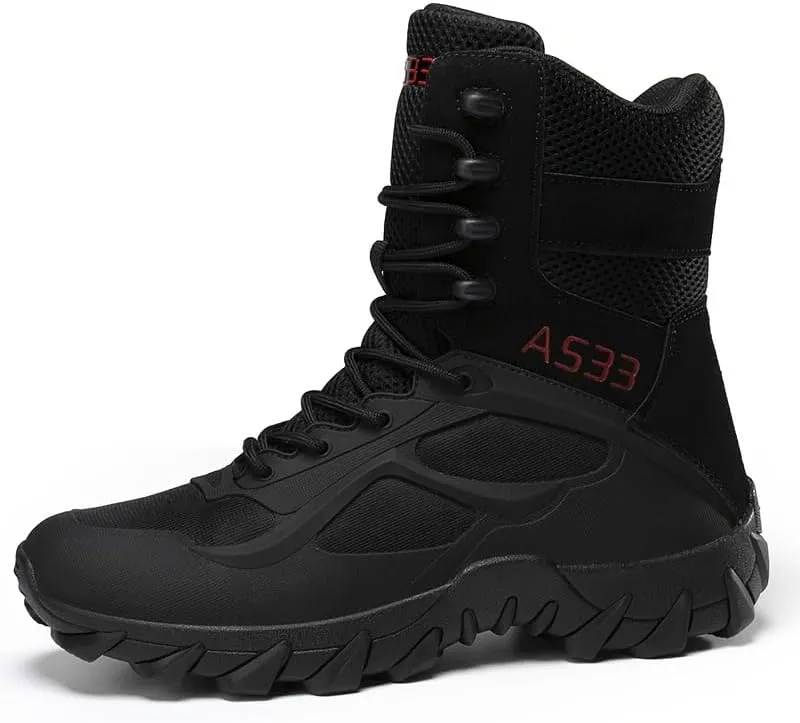 Men's Trendy High Top Hiking Boots, Comfy Non Slip Lace Up Durable Casual Shoes for Men's Outdoor Activities