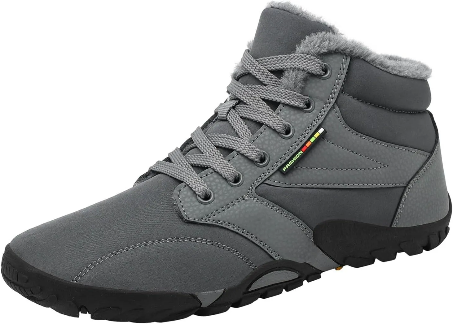 Mens Womens Winter Hiking Boots Wide Toe Box Warm Snow Boots Minimalist Barefoot Boots Zero Drop Sole Waterproof Non-Slip Ankle Booties