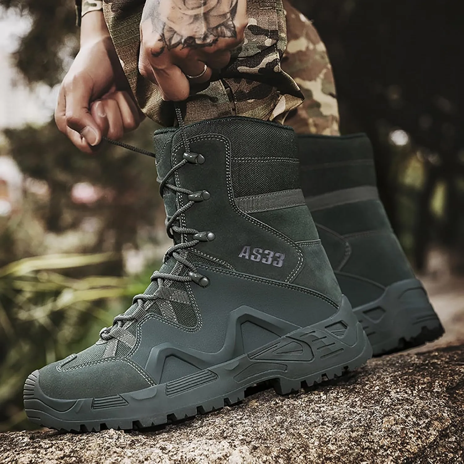 Military Army Combat Boots Mens Womens High-Top Tactical Outdoor Patrol Hiking Boots