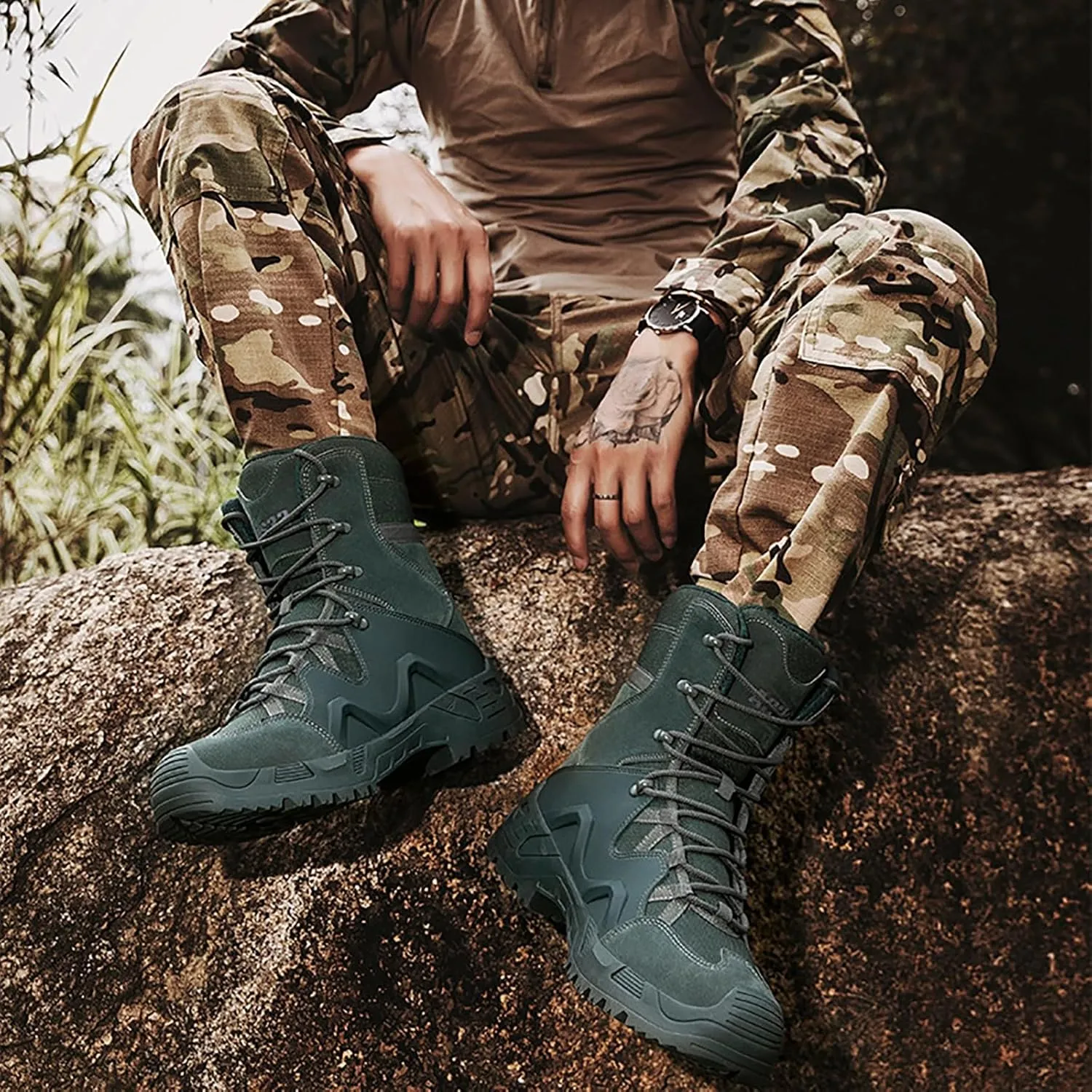 Military Army Combat Boots Mens Womens High-Top Tactical Outdoor Patrol Hiking Boots