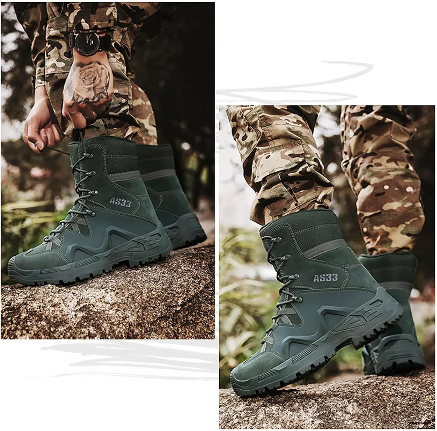 Military Army Combat Boots Mens Womens High-Top Tactical Outdoor Patrol Hiking Boots