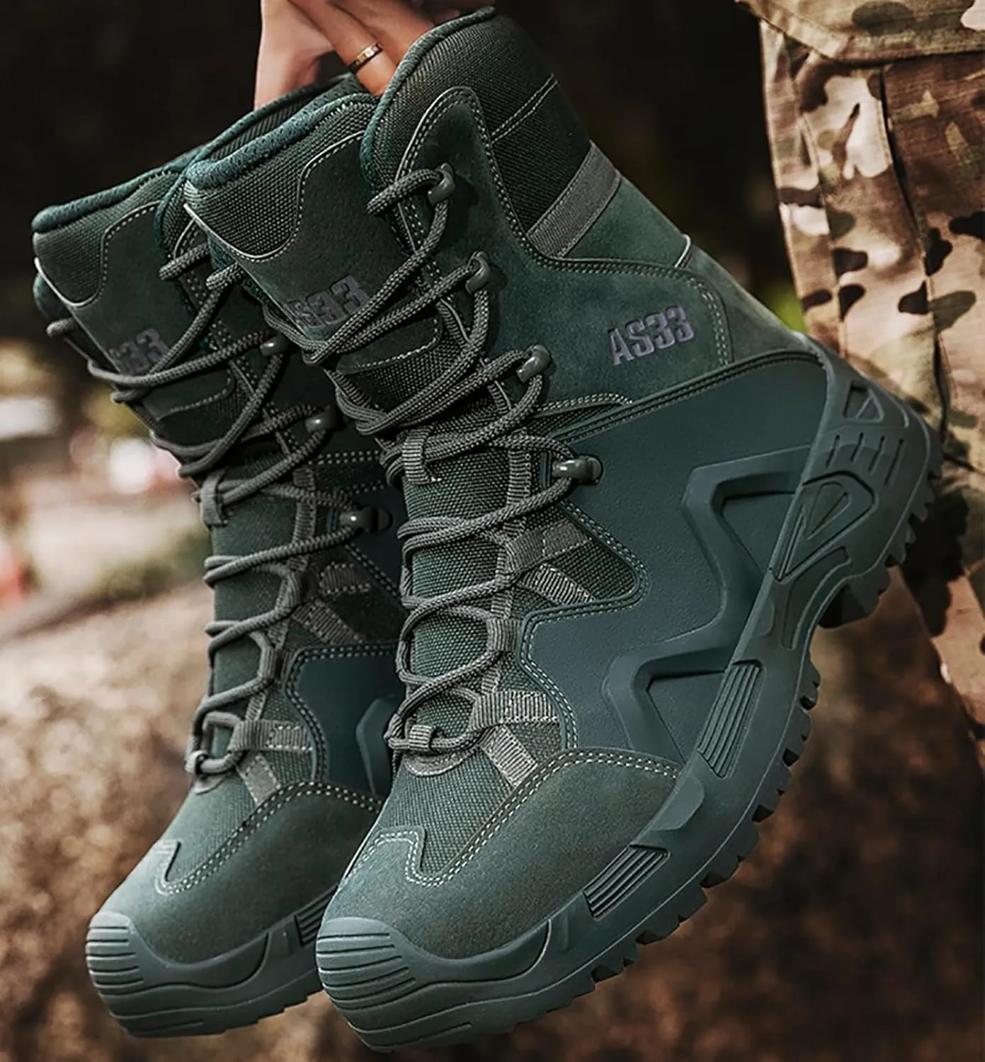 Military Army Combat Boots Mens Womens High-Top Tactical Outdoor Patrol Hiking Boots