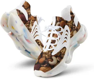 Mixed Nuts Walnuts and Cashews Men's Running Shoes Lightweight Walking Shoe Breathable Sneaker