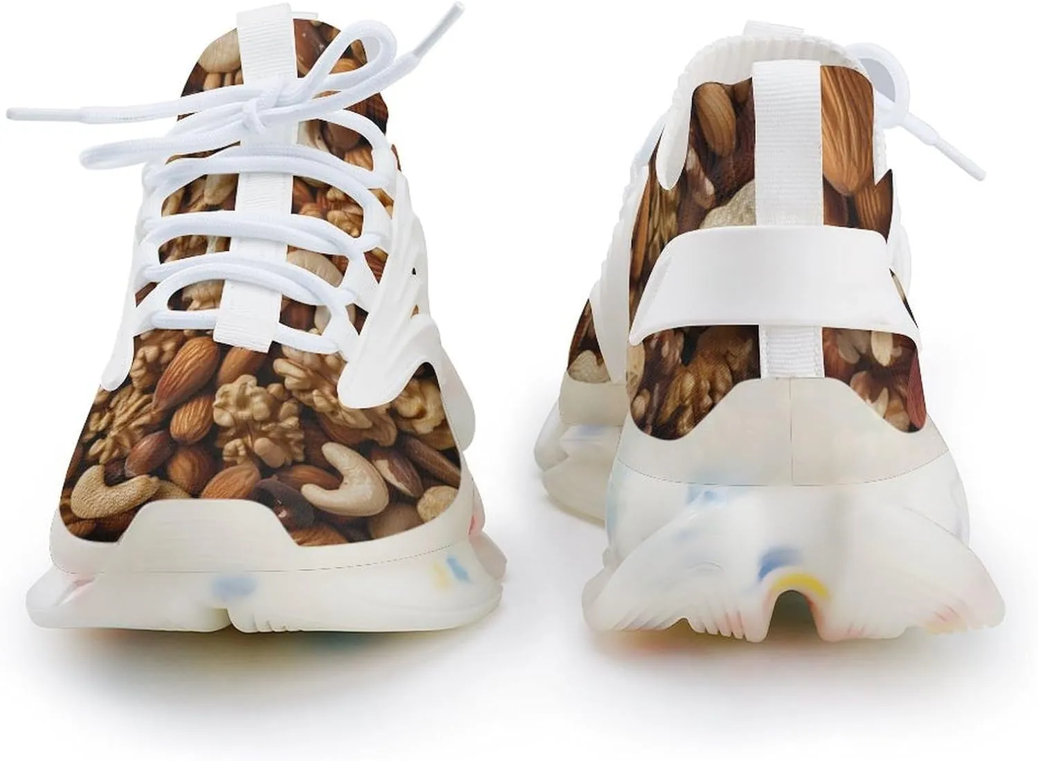 Mixed Nuts Walnuts and Cashews Men's Running Shoes Lightweight Walking Shoe Breathable Sneaker
