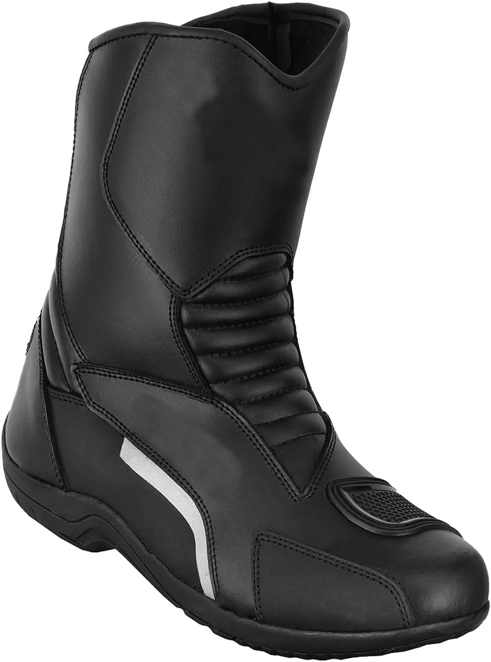 Motorbike Men's Motorcycle Shoes Ankle Protective Leather Racing Boots Non-Slip Sole Motorcross Long Shoes Waterproof