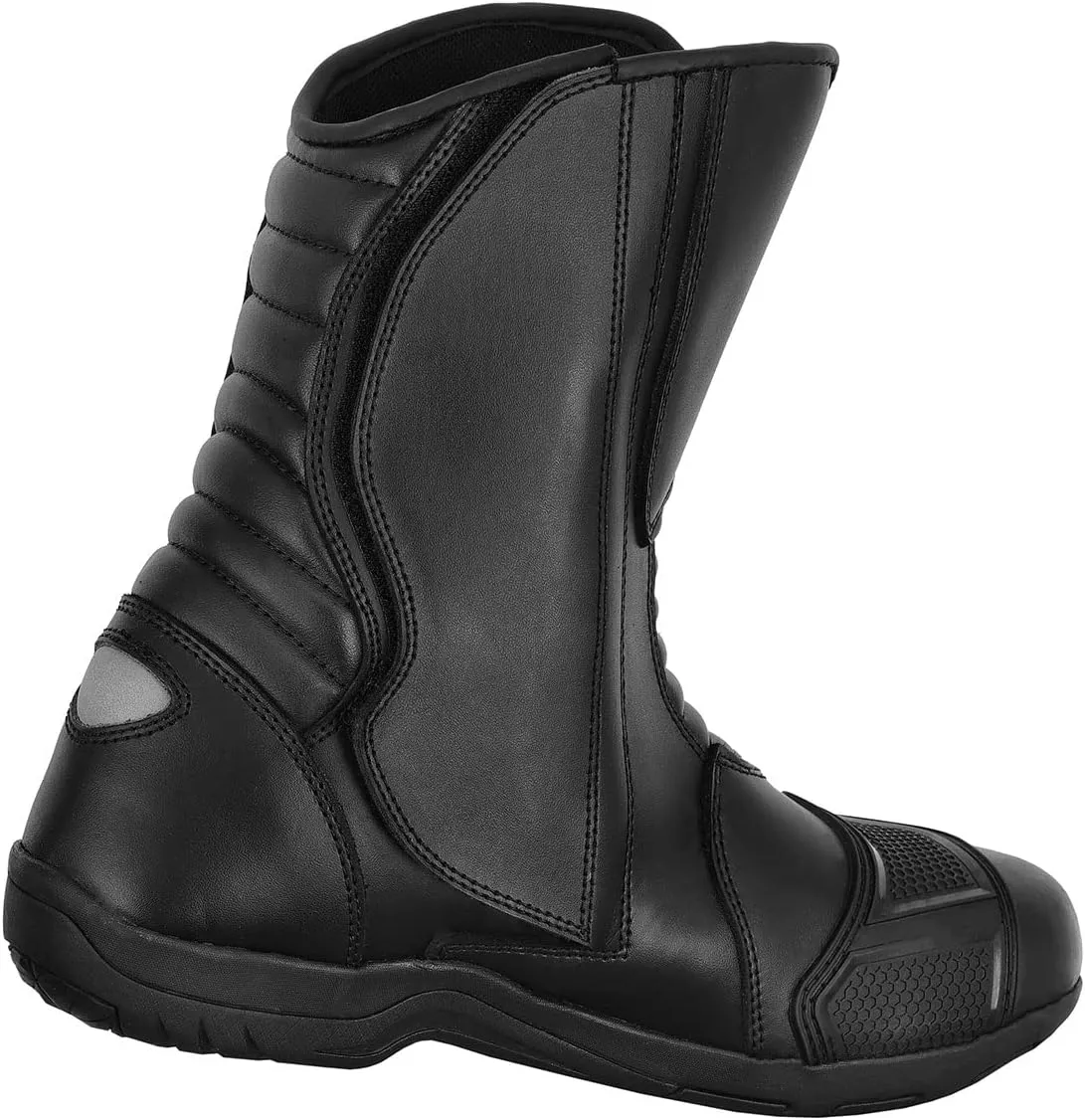 Motorbike Men's Motorcycle Shoes Ankle Protective Leather Racing Boots Non-Slip Sole Motorcross Long Shoes Waterproof