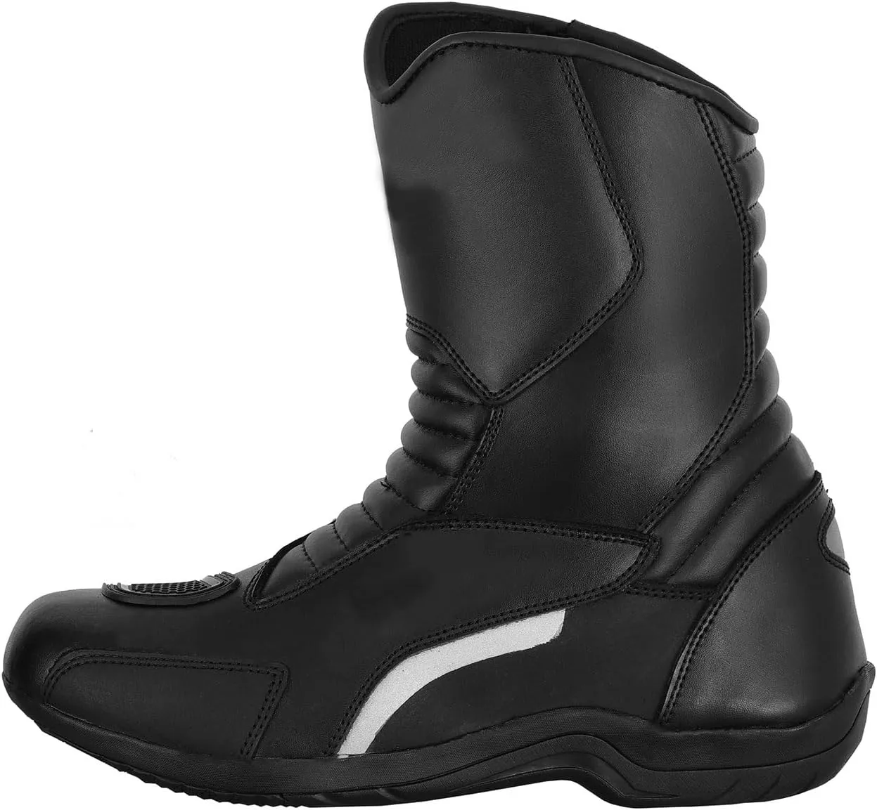 Motorbike Men's Motorcycle Shoes Ankle Protective Leather Racing Boots Non-Slip Sole Motorcross Long Shoes Waterproof