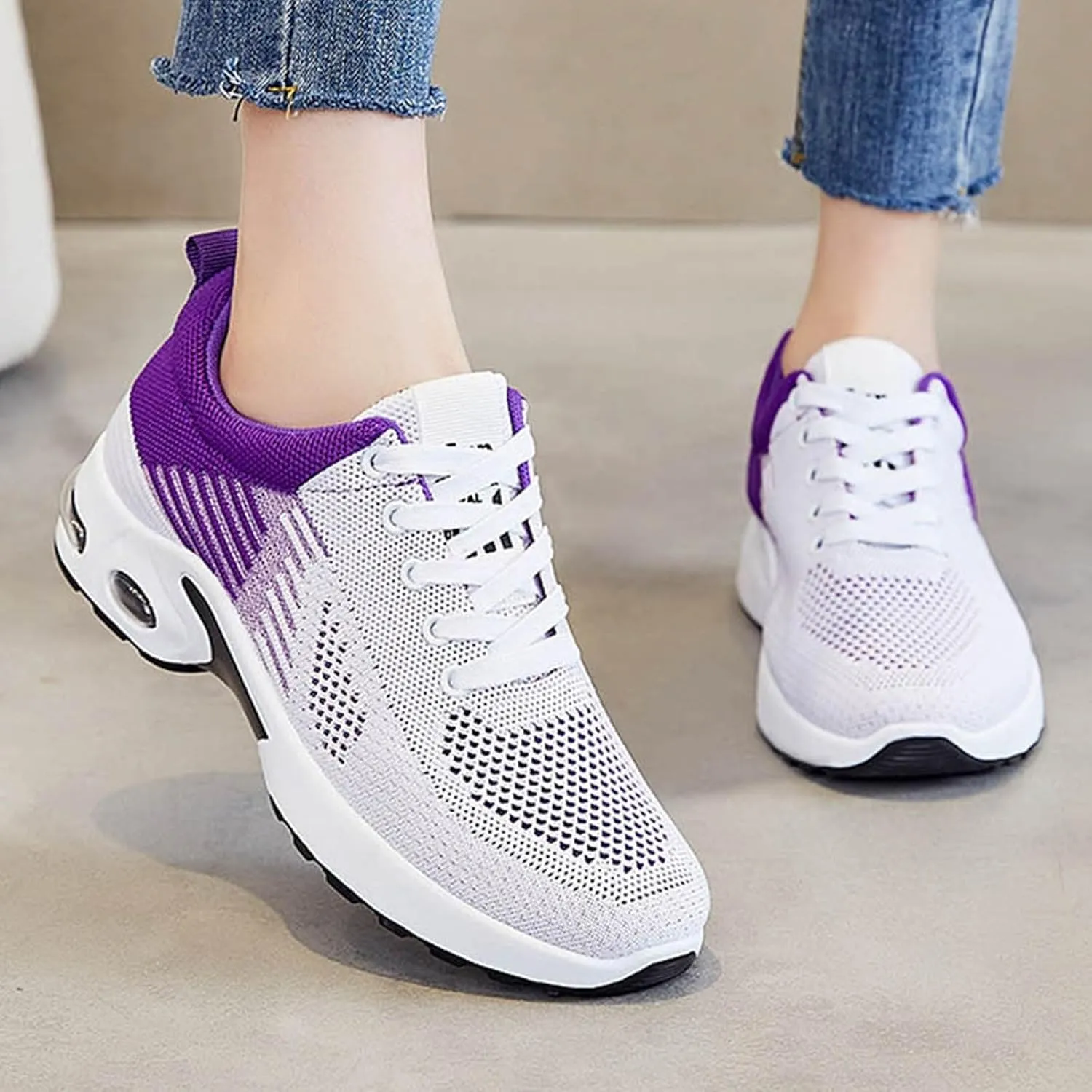 Musabela Orthopedic Shoes for Women, Women Non Slip Walking Sneakers Athletic Running Shoes Mesh Air Cushion Sneakers
