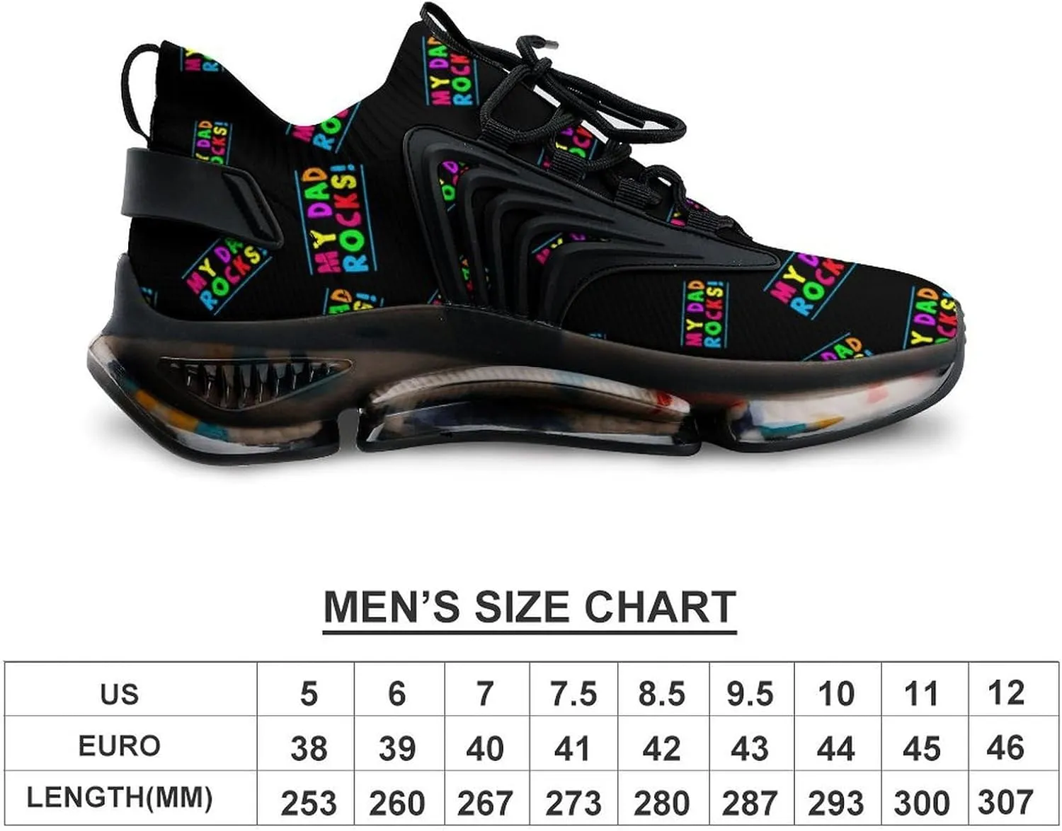 My Dad Rocks Men's Running Shoes Lightweight Walking Shoe Breathable Sneaker