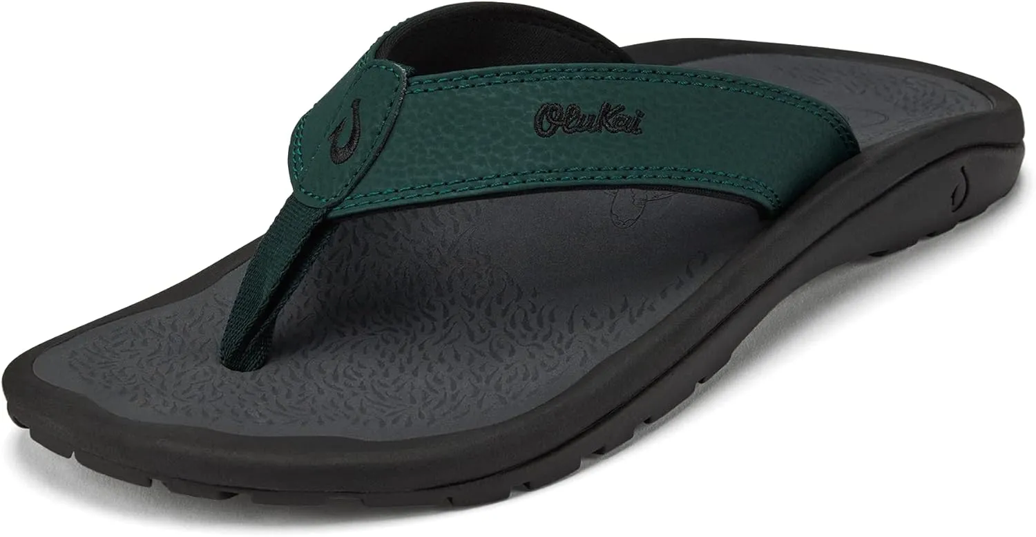 OLUKAI Ohana Men's Beach Sandals, Water Resistant Flip Flops, Arch Support & Comfort Fit, Lightweight & Durable, Enhanced Grip & Traction