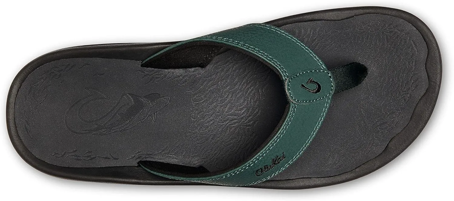 OLUKAI Ohana Men's Beach Sandals, Water Resistant Flip Flops, Arch Support & Comfort Fit, Lightweight & Durable, Enhanced Grip & Traction