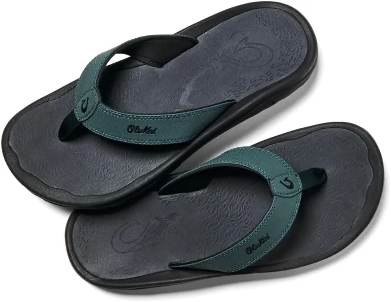 OLUKAI Ohana Men's Beach Sandals, Water Resistant Flip Flops, Arch Support & Comfort Fit, Lightweight & Durable, Enhanced Grip & Traction