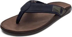 OLUKAI Tuahine Men's Waterproof Leather Sandals, Versatile Beach Flip Flops, Arch Support & Comfort Fit, Lightweight & Durable, Enhanced Grip & Traction