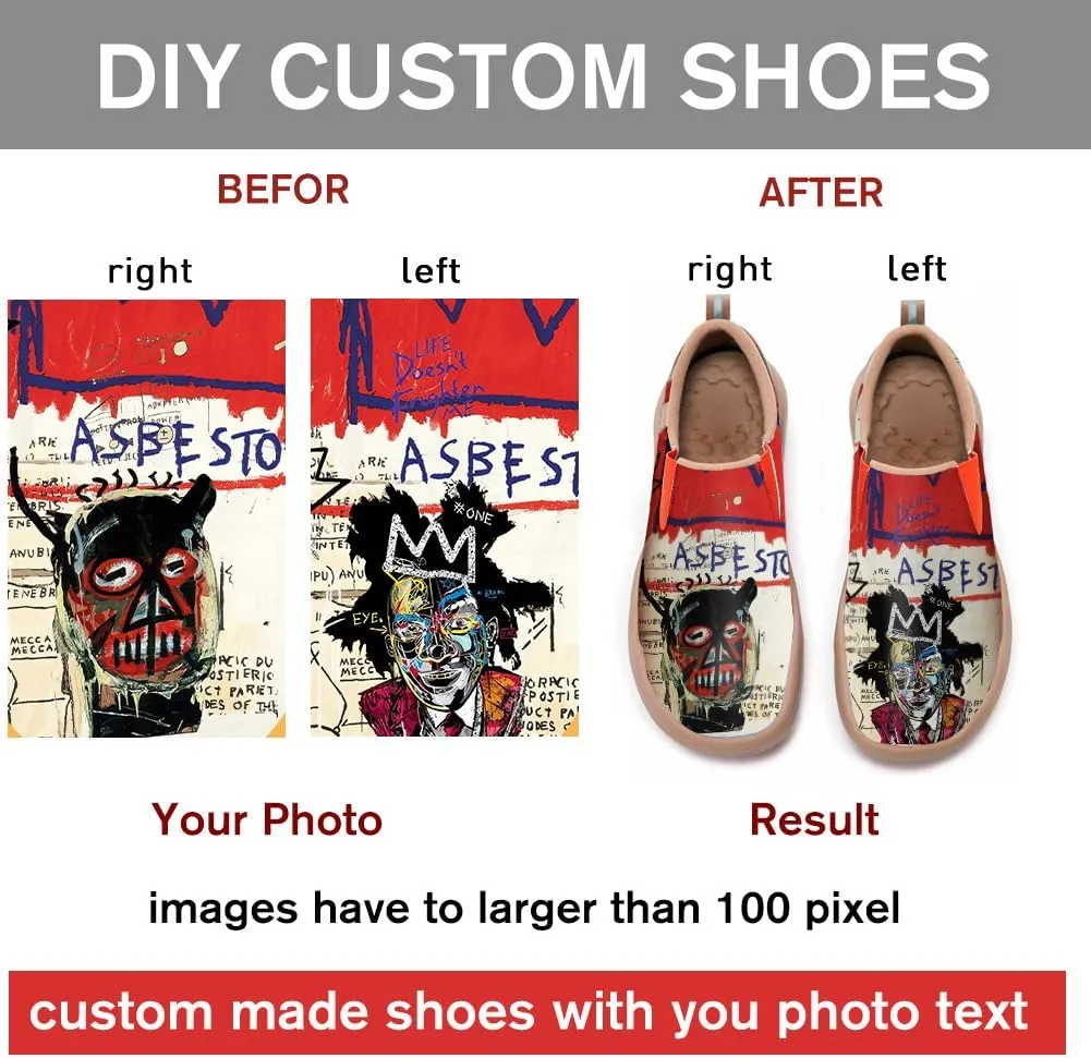 Onehorse Men's Walking Casual Loafers Leather Sneakers Comfortable Lightweight Slip On Art Painted Travel Shoes