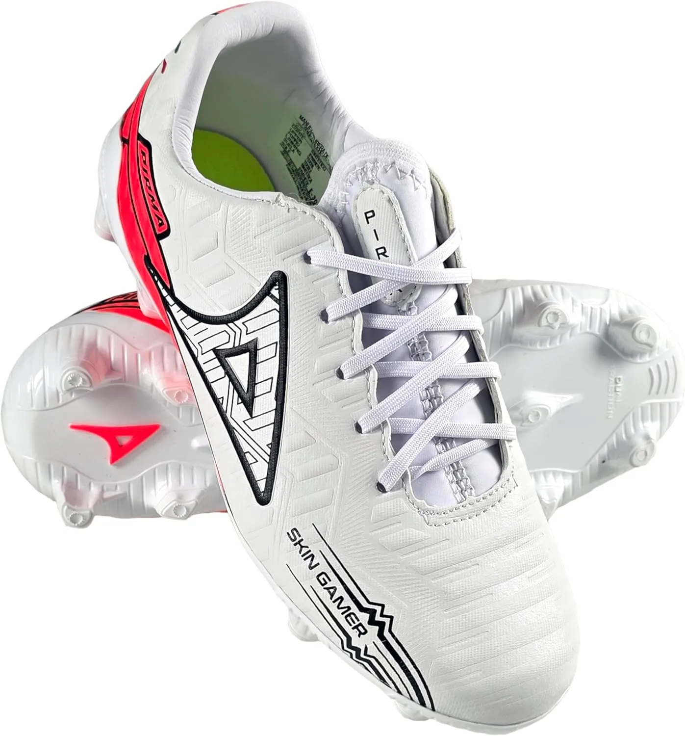 Pirma Skin Gamer Youth Soccer Cleats, FG Football Boots, Available in White, Blue, Black