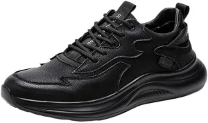 Premium Men's Leather Oxford Dress Sneakers Wingtip Brogue Business Casual Shoes for All-Day Comfort