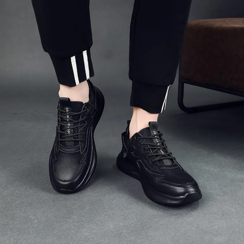 Premium Men's Leather Oxford Dress Sneakers Wingtip Brogue Business Casual Shoes for All-Day Comfort