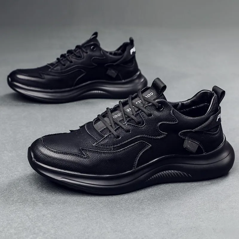 Premium Men's Leather Oxford Dress Sneakers Wingtip Brogue Business Casual Shoes for All-Day Comfort