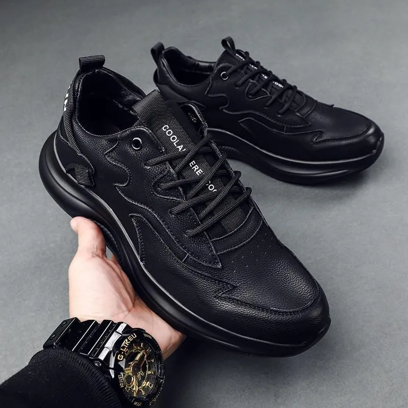 Premium Men's Leather Oxford Dress Sneakers Wingtip Brogue Business Casual Shoes for All-Day Comfort