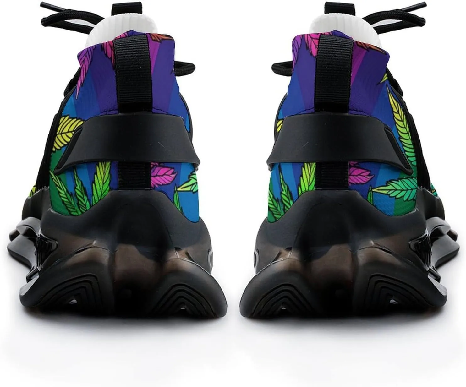 Rainbow Weed Leaf Men's Running Shoes Lightweight Walking Shoe Breathable Sneaker