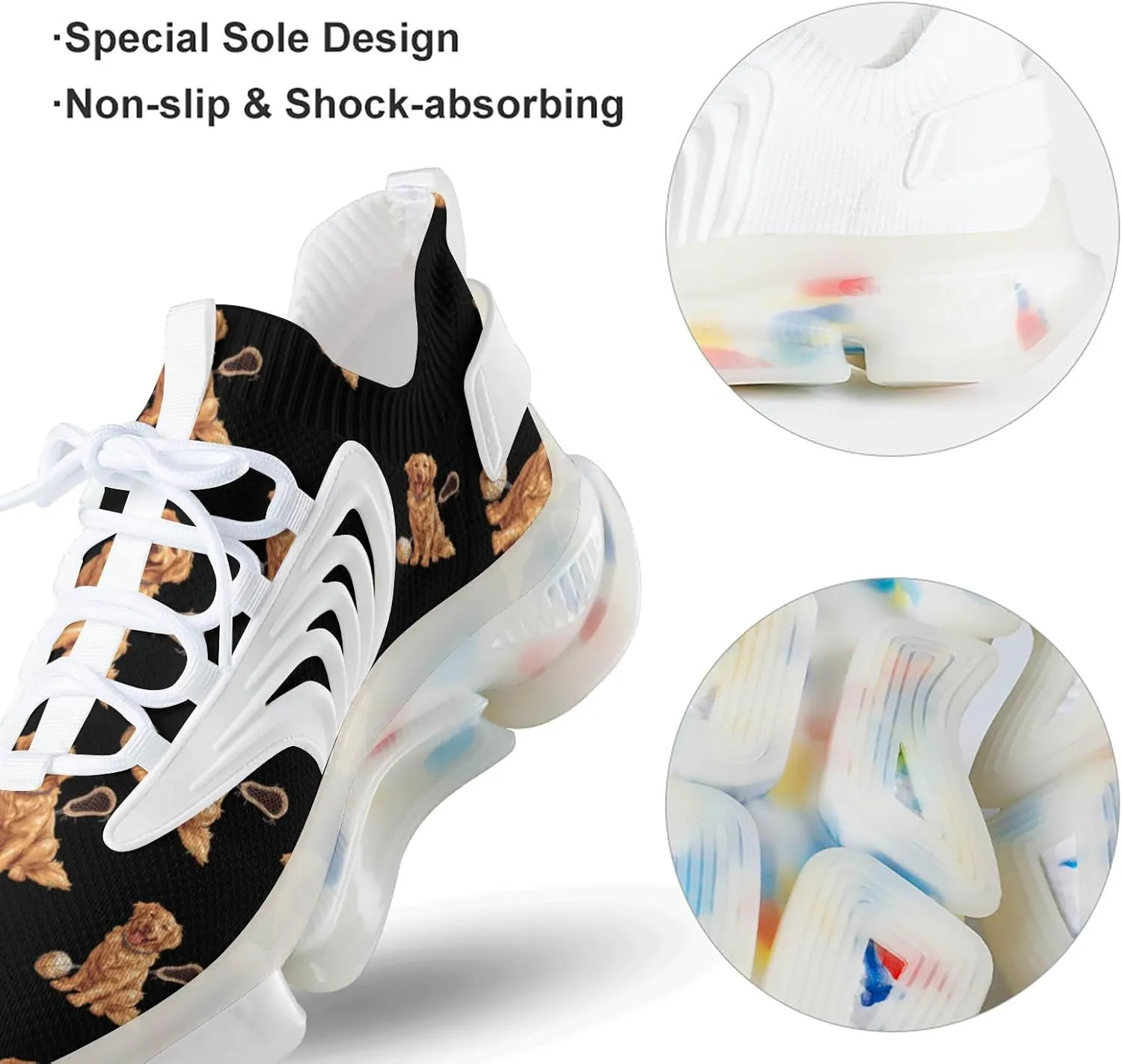 Retriever Dog Lacrosse Stick Men's Running Shoes Lightweight Walking Shoe Breathable Sneaker