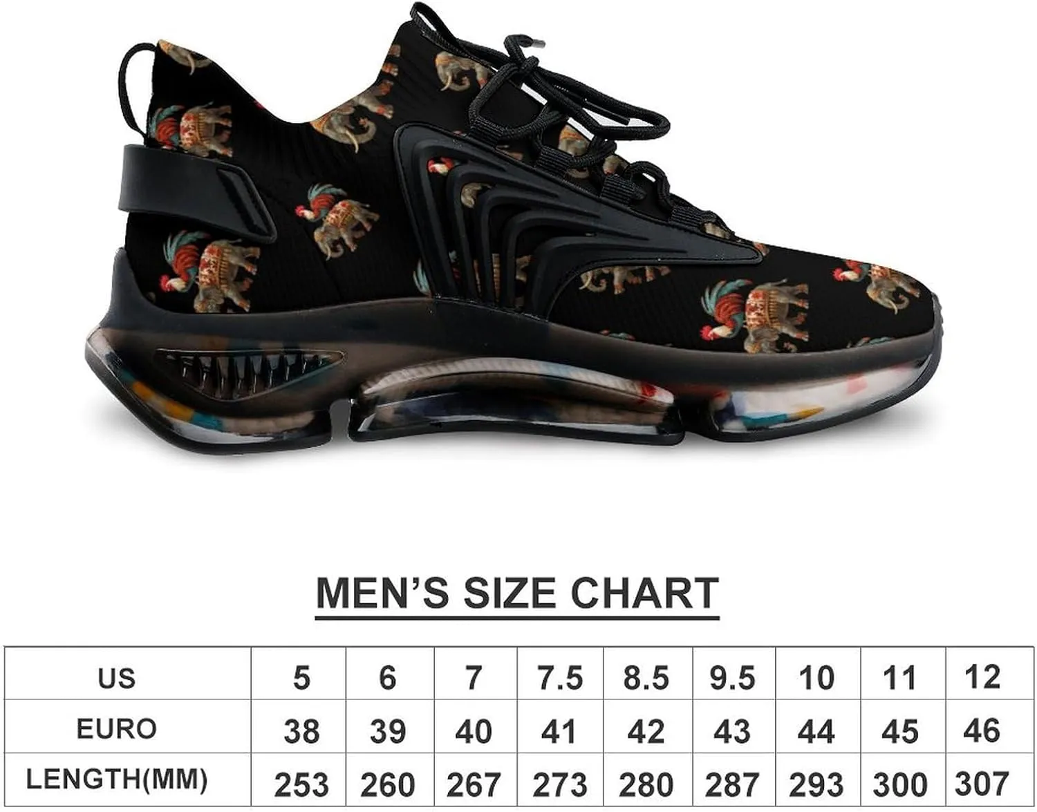Rooster and Elephant Men's Running Shoes Lightweight Walking Shoe Breathable Sneaker