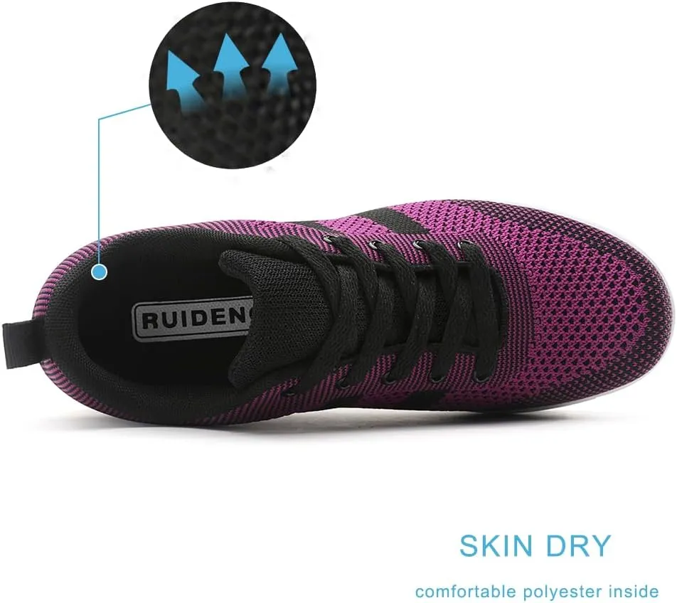 RUIDENG Platform Sneakers for Women Air Cushion | Walking Shoes Women Comfortable All Day | Thick Rocker Bottom