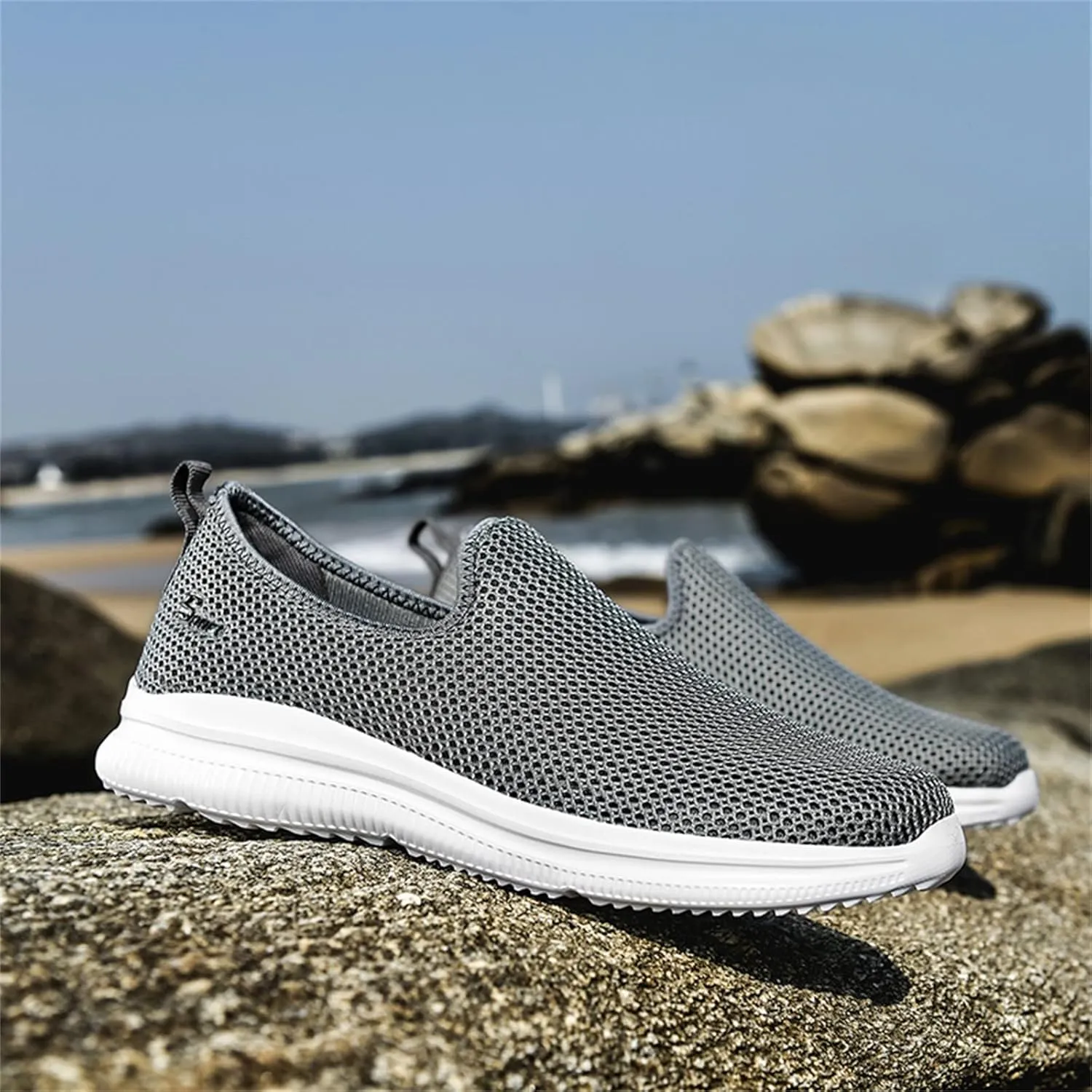Running Shoes for Men Mesh Ladies Casual Shoes Platform Sneakers Men's KnitFlex Breeze Mesh Sneakers Oxfords Lace White Tennis Shoe Loafers Shoe