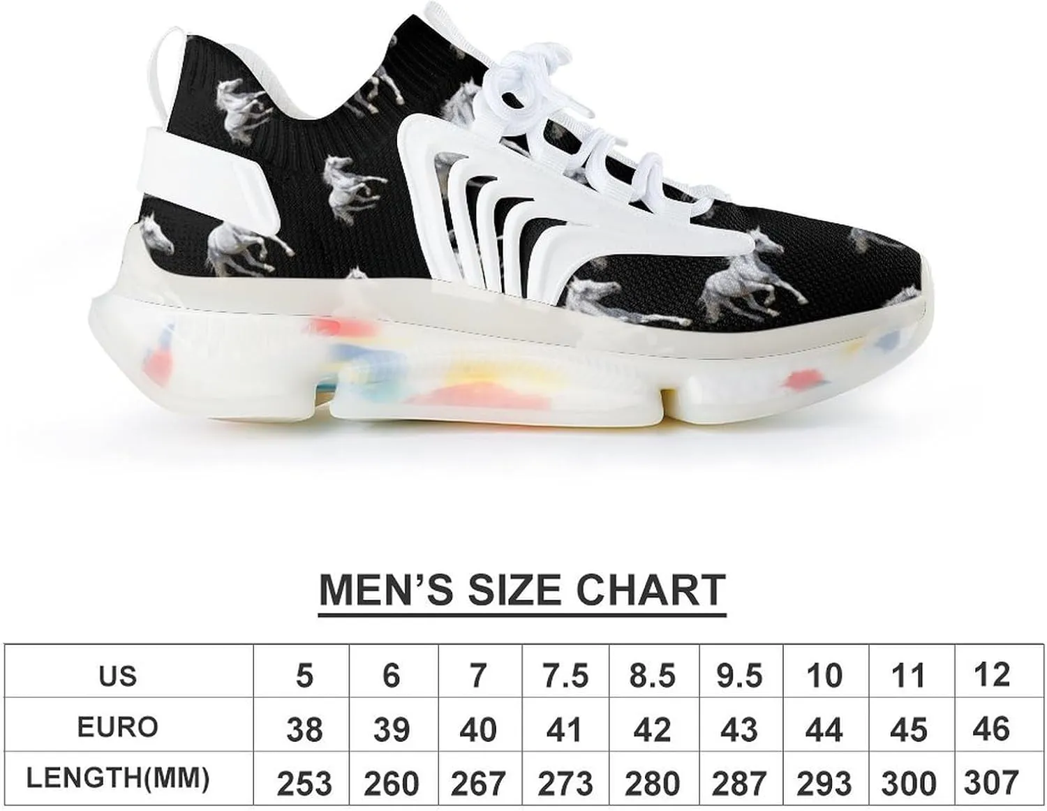 Running White Horse Men's Running Shoes Lightweight Walking Shoe Breathable Sneaker